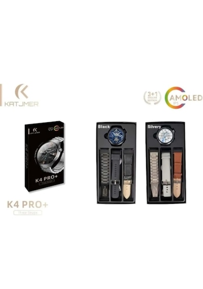 Katjmer K4 Pro+ 3 Kordon Akıllı Saat (Distribütör Garantili)