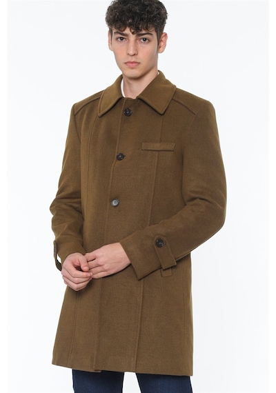 Plt7226 Dewberry Battal Palto-camel Camel