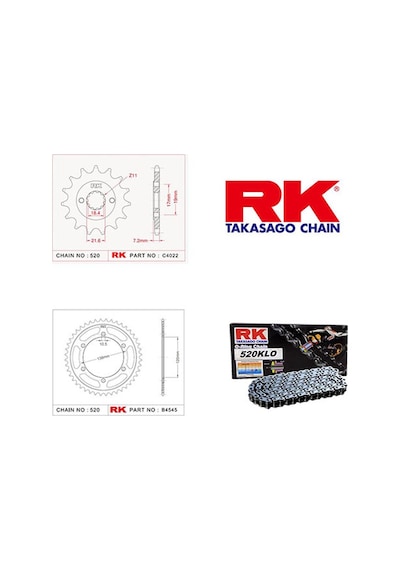 Rk Zincir Dişli Seti Honda Cbr 250 R 14-18, Cbr 250 R Abs 14-18
