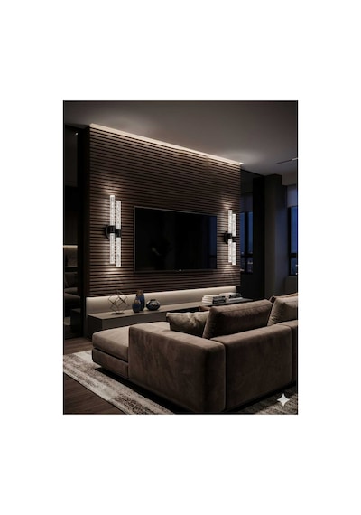 Bubbleflux Dubble Large 51 Cm Modern Tasarım Led Aplik - Duvar Lambası - Siyah - Pilli - Beyaz Led Siyah Pilli
