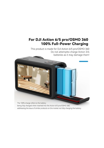 Telesın Djı Osmo Action 6 5 Pro/osmo 360 Üçlü Yuvası Pd3.0 Hızlı Şarj Pilleri Kılıfı Tip-c Kablosu İle Çift K