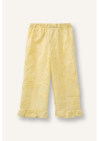 Defacto Wıde Leg 3d Poplin Pantolon Kız Bebek H4737a526smyl149 Sarı-yl149