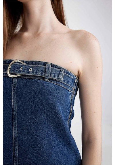 Defacto Fashion Fit Straplez  Jean Mini Elbise C5658AX24SPNM34