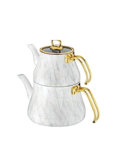 Brioni MBB-02TK Marble Çaydanlık Takımı Beyaz