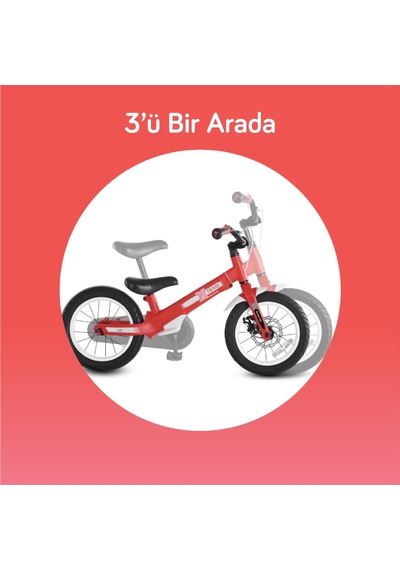 Smartrike Xtend 3'ü 1 Arada Büyüyen Çocuk Bisikleti, 3-7 Yaş İçin Dengeden Pedala Eğitim Bisikleti Kırmızı