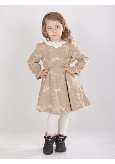 Xo Kids Kız Çocuk Elbise 1-5 Yaş 4819 KREM