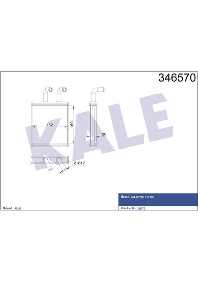 Kale Kalorıfer Radyatoru Kıa Bongo 2003- / K2500 - K2700 1999- Klr-346570