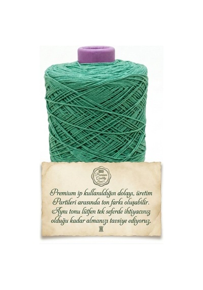 Premium İnce Cotton Zincir Makrome İpi Yeşil 1 Kg - 2 Mm Çanta Runner İpi
