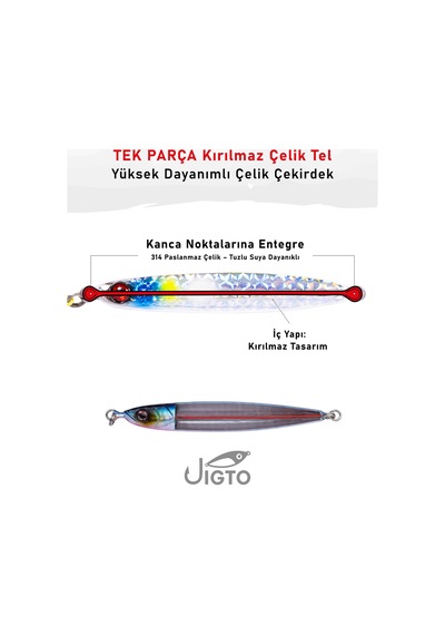 Jig, Zoka, Suni Yem, Glow Uv Metal Jig, 45gr 10cm Jıgto Nova-45