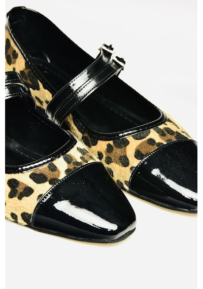Fox Shoes U725512102 Leopar Desenli Kadın Babet Leopar-süet Leopar