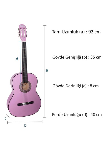 Midex Cg-36pu Kaliteli 36" 3/4 Juniur Çocuk Gitarı 8-12 Yaş Arası