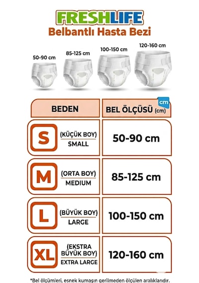 Freshlife Belbantlı Xlarge Ekstra Büyük Boy Hasta Bezi 60 Adet 2x30 Paket XL