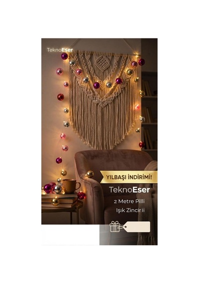 2 Metre Pilli Işıklı Renkli Top Süs Yılbaşı Ağacı Aydınlatma Zinciri Led Peri Led Dekoratif Oda Süsü