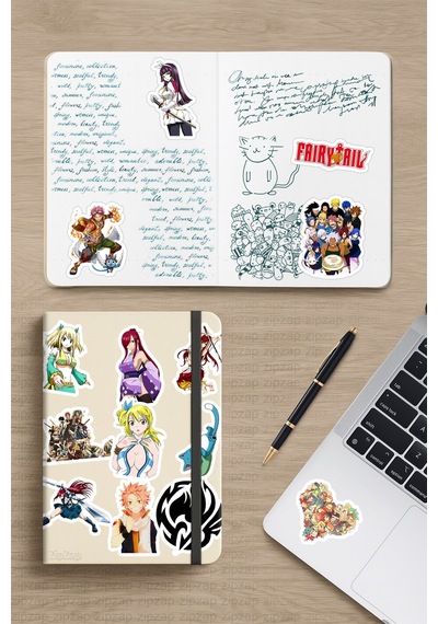 Fairy Tail Anime Sticker Paketi 20 Adet Sticker Çok Renkli