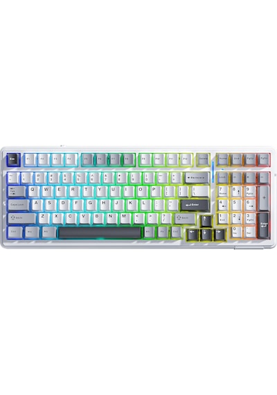 Aula F99 3 Modlu Rgb Hot Swap Mekanik Reaper Switch Kablosuz Makrolu Klavye Gri