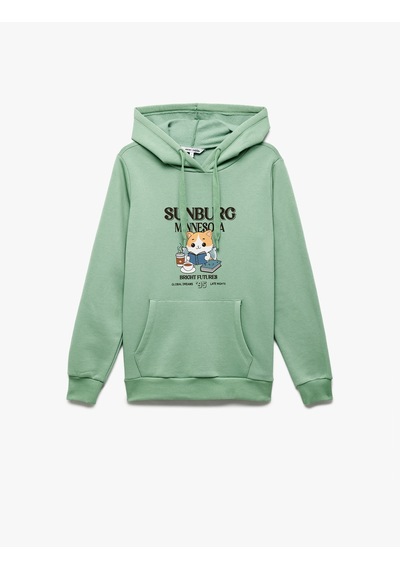 Koton Kanguru Cep Detaylı Şardonlu Kedi Baskılı Kapüşonlu Sweatshirt Mınt 6wal10128ık Mint Koton Kanguru Cep Detaylı Şardonlu Kedi Baskılı Kapüşonlu Sweatshirt Mınt 6wal10128ık Mint