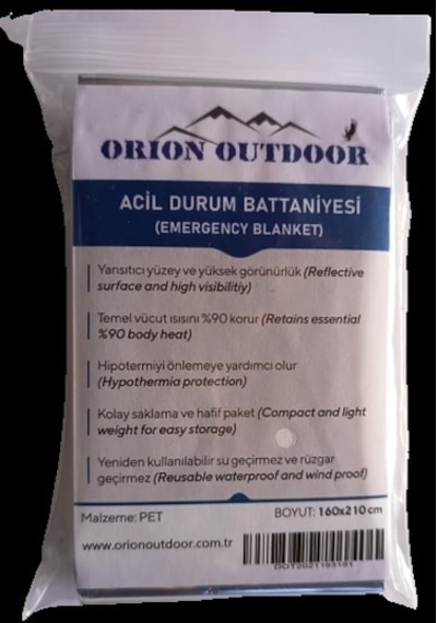 Darsenale Acil Durum Termal Battaniye Metalize Isı Yalıtımlı 160x210cm Uzay Battaniye Çok Renkli