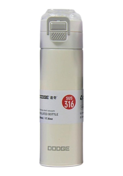 Dodge Çift Kullanımlı Kapak Çelik Matara 400 Ml. Ddg-db-24515-400 Beyaz Beyaz