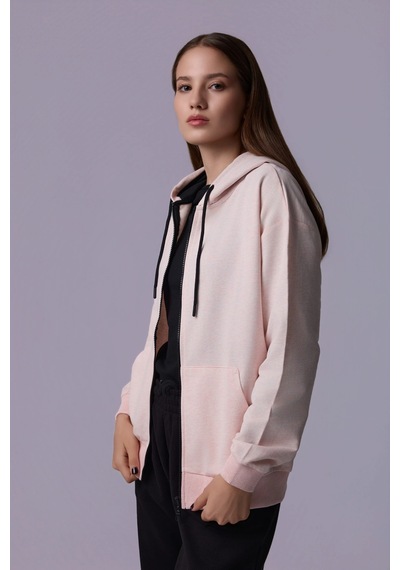 Defys Defy S Kadın Oversize Kapüşonlu Fermuarlı Cepli Sweatshirt Pembe Melanj - 527346818 Pembe Melanj Defys Defy S Kadın Oversize Kapüşonlu Fermuarlı Cepli Sweatshirt Pembe Melanj - 527346818 Pembe Melanj