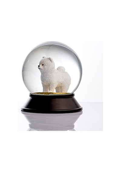 Ve Reçine Altın Patiler Köpek Pomeranian Boo Beyaz Kar Küresi Hediye Genel