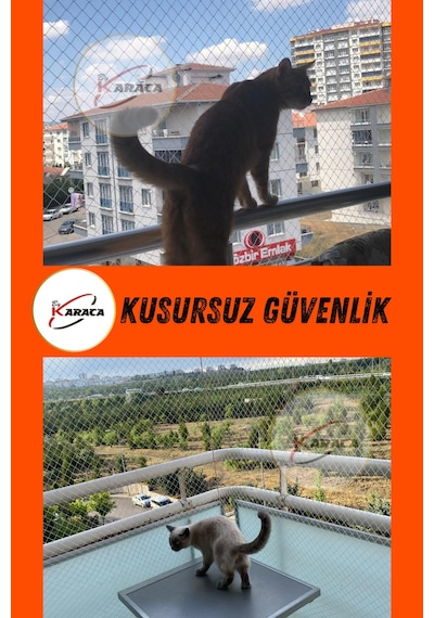 Kedi Balkon Güvenlik Filesi 2.8x9 Metre 3mm İp Kalınlığı 4x4 Gözenekli