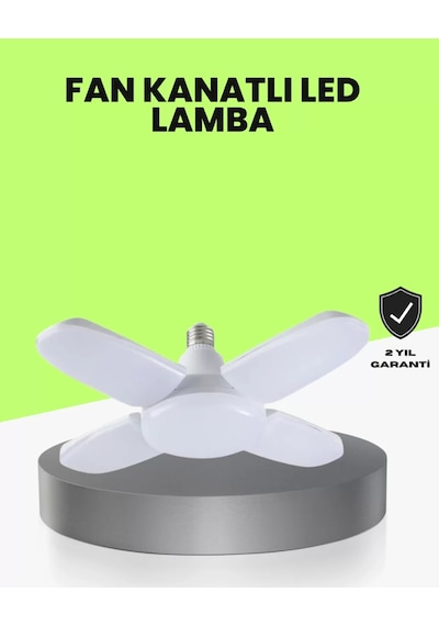Katlanabilir 4 Kollu Led Ampül 60 Watt 6000 Lumen Beyaz Işık Çok Renkli