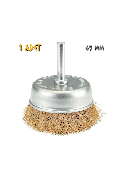 Sgs Pimli Çelik Tel Fırça - Saçaklı Çanak - 65 Mm. - 1 Adet