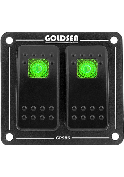 Goldsea Switch Panel Slim Model 2 Anahtar Yeşil Led 12 - 24V Yeşil