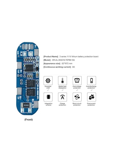 3s 8a 12v Bms Koruma Kartı 18650 Batarya Lityum Li-ıon Lipo Pil Koruma 11.1v 12.6v Aşırı Şarj Deşarj