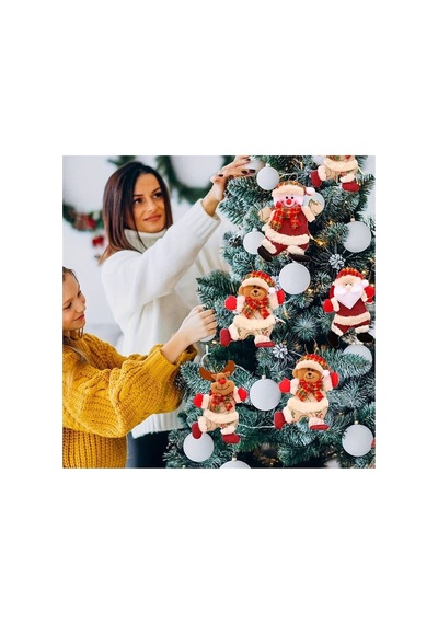 2 Adet 18 Cm Lüks Kaliteli Bez Yılbaşı Çam Ağacı Süsü Yılbaşı Dekor Diğer
