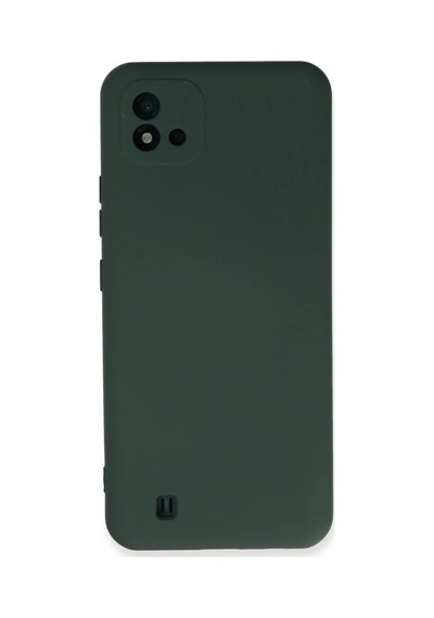 Realme C11 2021 Uyumlu Kılıf Nano İçi Kadife Silikon - Koyu Yeşil