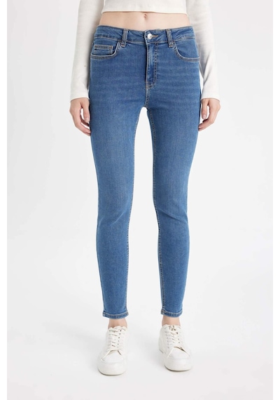 Defacto Rebeca Skinny Fit Yüksek Bel Dar Paça Bilek Boy Jean Pantolon C7609AX24AUNM28 Mavi