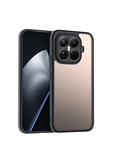 Xiaomi 15t Pro Kılıf Kamera Korumalı Şeffaf Arka Yüzey Pürüzsüz Tpu Silikon Roll Kapak Siyah