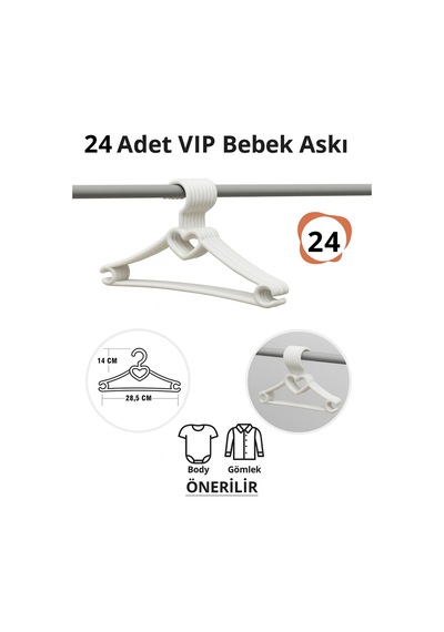 Bebek Elbise Askısı 24 Adet Kalp Plastik Beyaz Bebek Kıyafet Askısı Vıp Plastik Beyaz Tr Diğer