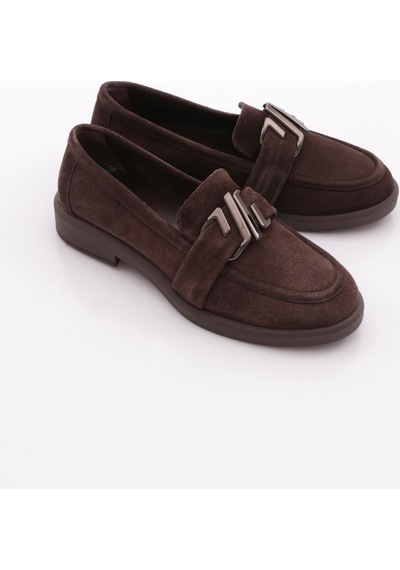 Dgn 527 Kadın Loafer Ayakkabı Kahve Süet