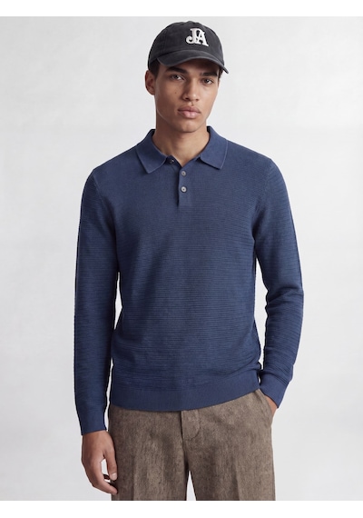 Jack & Jones Jprblurıley Knıt Polo Ls Blue