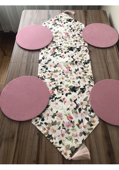 Çiçek Desenli Runner & Supla
