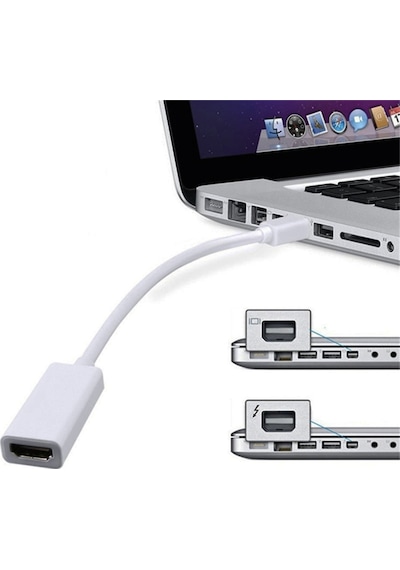 Turbosepet Thunderbolt To Hdmi Mini Displayport Hdmi - Apple Uyumlu MacBook Tv Lcd