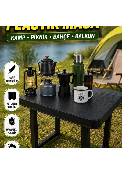 Hafif Katlanabilir Plastik Masa Kamp, Piknik, Bahçe Ve Balkon İçin Çok Renkli