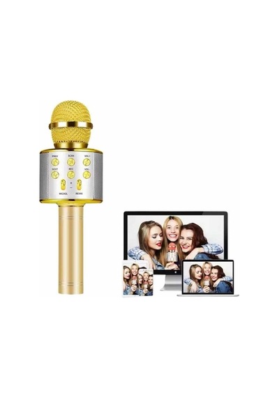 Hubrendy  Karaoke Mikrofon Bluetooth Bağlantılı Aux Girişli Uzun Pil Ömrü Yüksek Ses Kaliteli