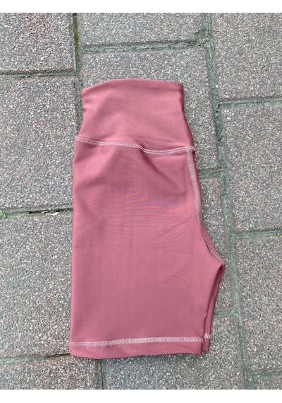 Lismina Koyu Rose Midi Boy Şort Tayt 39 Cm. Gül Rengi Koyu