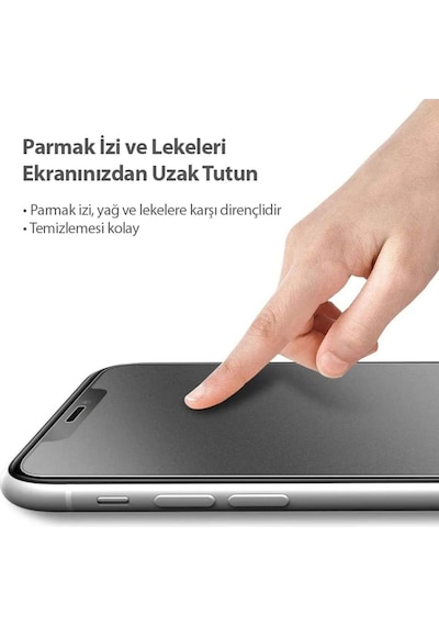 Apple Uyumlu   iPhone 7/8 Plus Siyah-yüksek Kalite Mat Parmak Izi Bırakmaz Hayalet Seramiktam Kaplayan Ekran Koruma