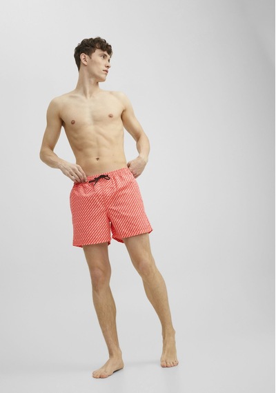 Jack & Jones Logo Kumaşlı Deniz Şortu- Crete 12202958 Hot Coral Mercan