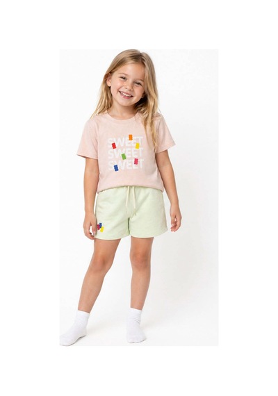 Haribo Lisanslı Renkli Ayıcık Baskılı T-shirt Şort Takım Somon Haribo Lisanslı Renkli Ayıcık Baskılı T-shirt Şort Takım Somon
