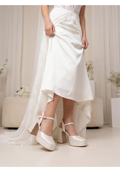 Nesilshoes Nesil Shoes Mrv 185821 Sedef Arkası Açık Gelinlik Sandalet