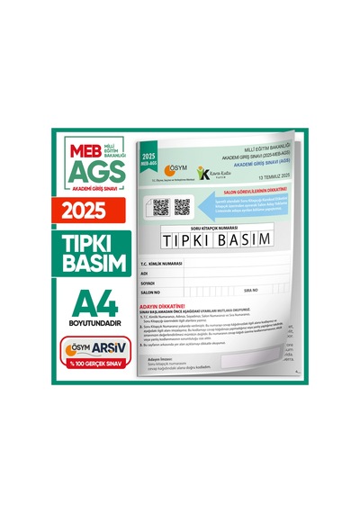 2025 Meb Ags Tıpkı Basım Çıkmış Soru Ösym Kitapçığı Tam Hali
