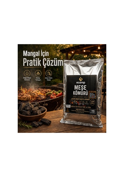 Ecamp 100% Doğal Tek Kibritle Tutuşan Meşe Kömürü 1 Kg