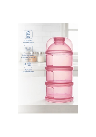 Babyjem Katlı Toz Mama Kabı Pembe
