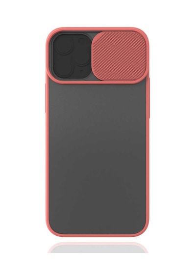 Kilifone - Apple Uyumlu iPhone 12 Mini - Kılıf Slayt Sürgülü Arkası Buzlu Lensi Kapak - Pembe Açık