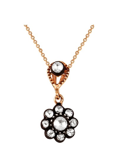 0.22 Karat Elmas Kolye Gül Model (Altin) Dorsay  Pırlanta